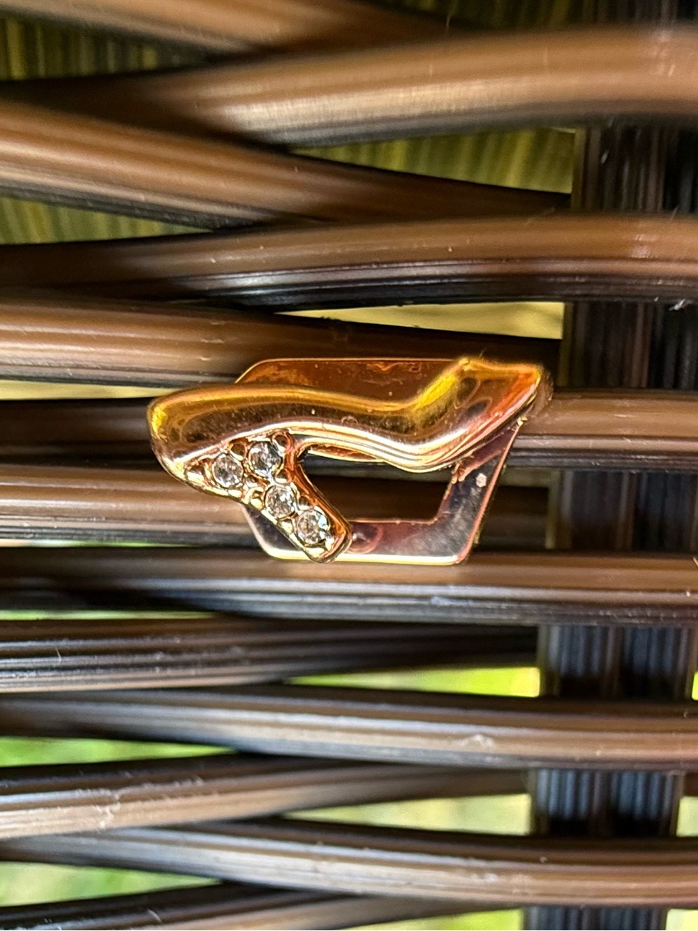KEEP Collective Gold High Heel Charm with Clear Crystals